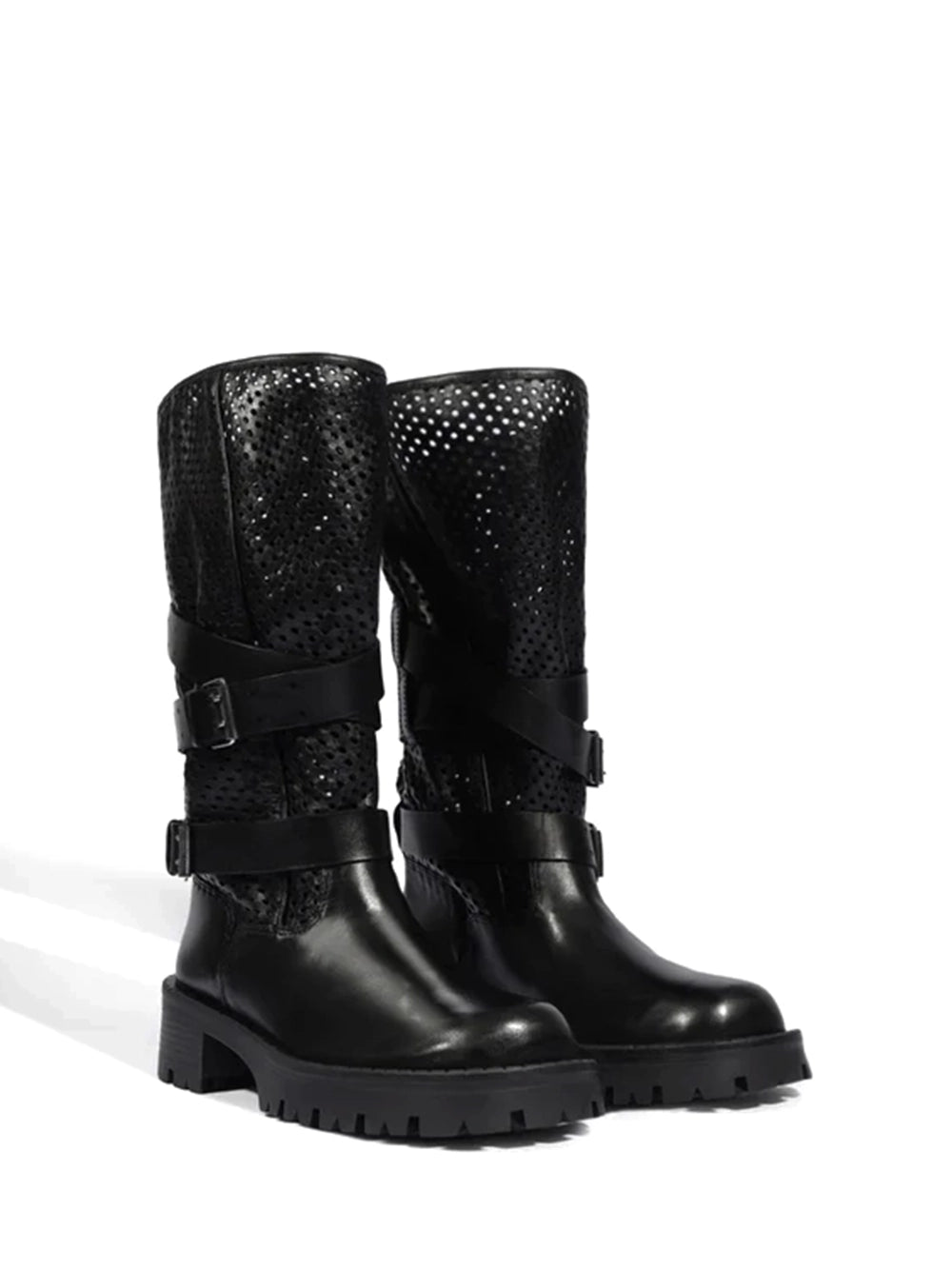 Bota Schutz Preta em Pele e Cano Alto