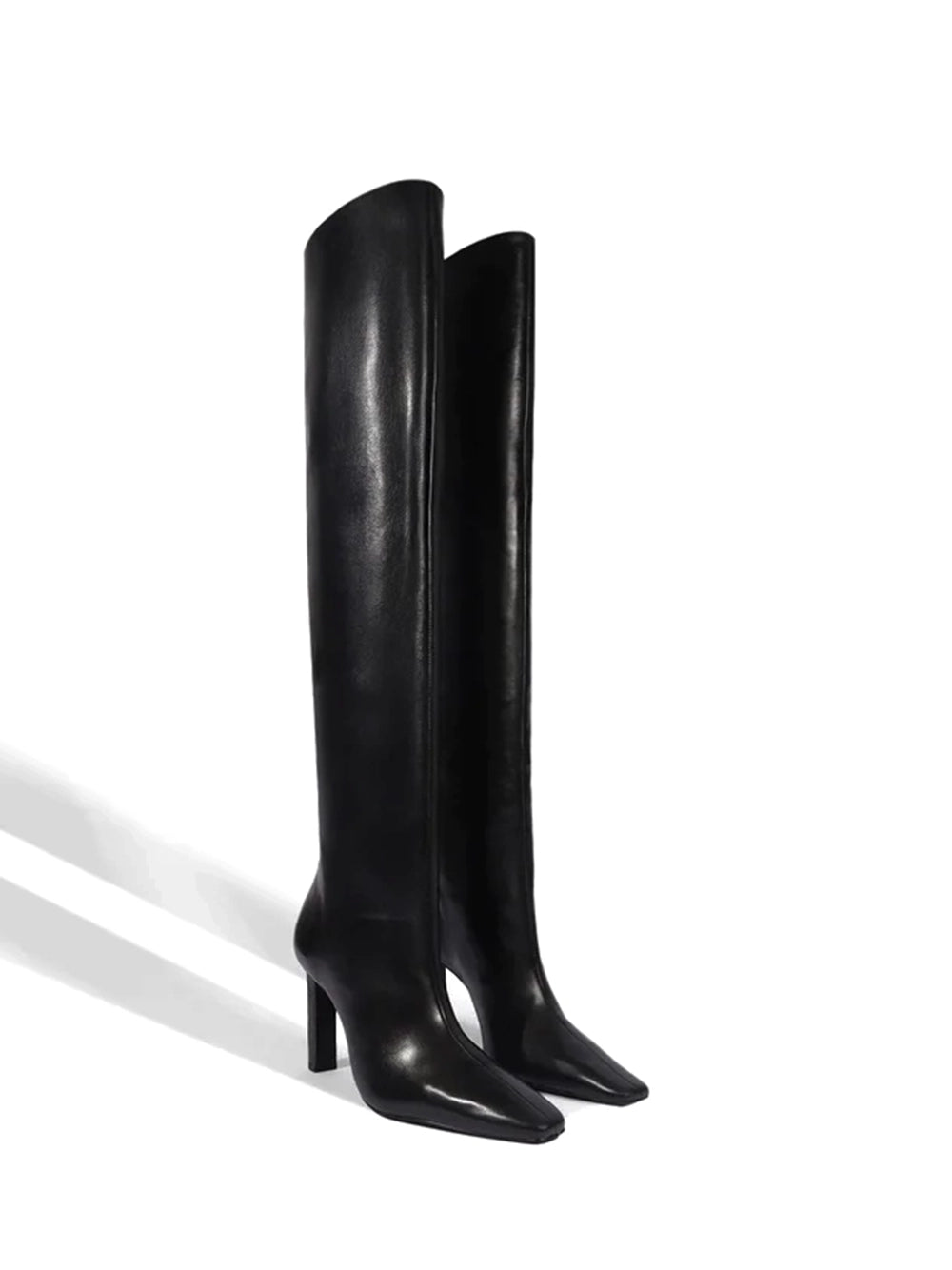 Bota Schutz Preta em Pele e Cano Alto