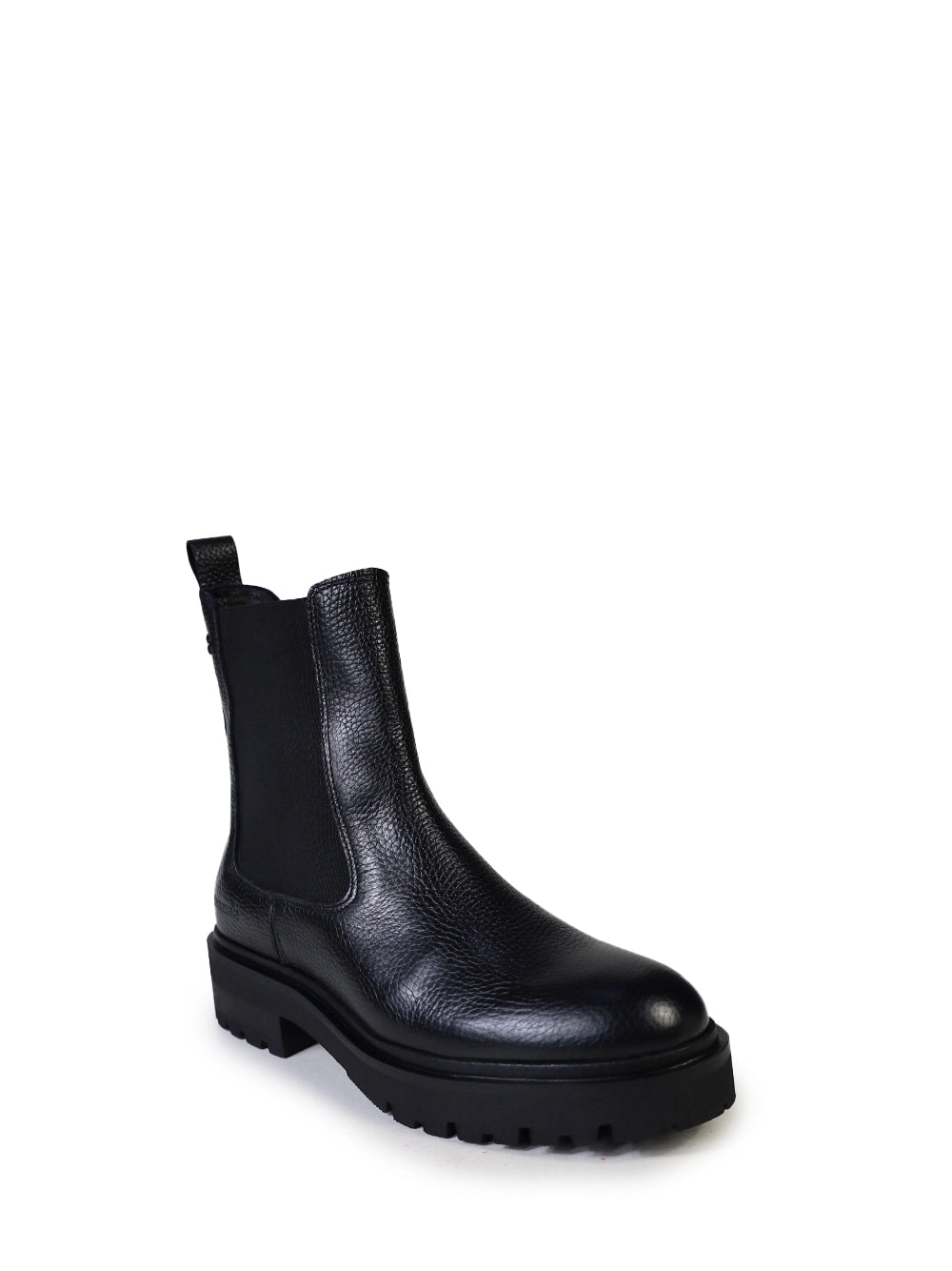 Bota Preta em Pele e Cano Médio