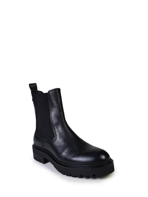 Bota Preta em Pele e Cano Médio