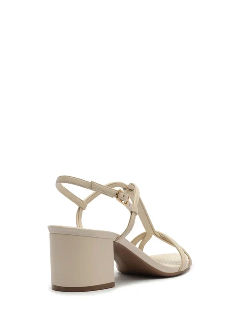 Off-White Leather Sandal with Textured Straps