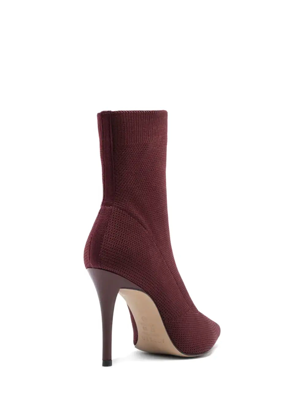 Arezzo Bordeaux Fabric Boot with Stiletto Heel
