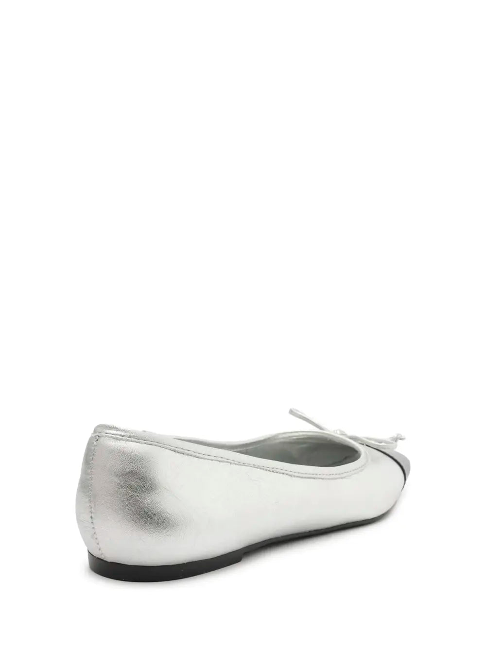 Sabrina Arezzo in Silver Leather with Black Toecap