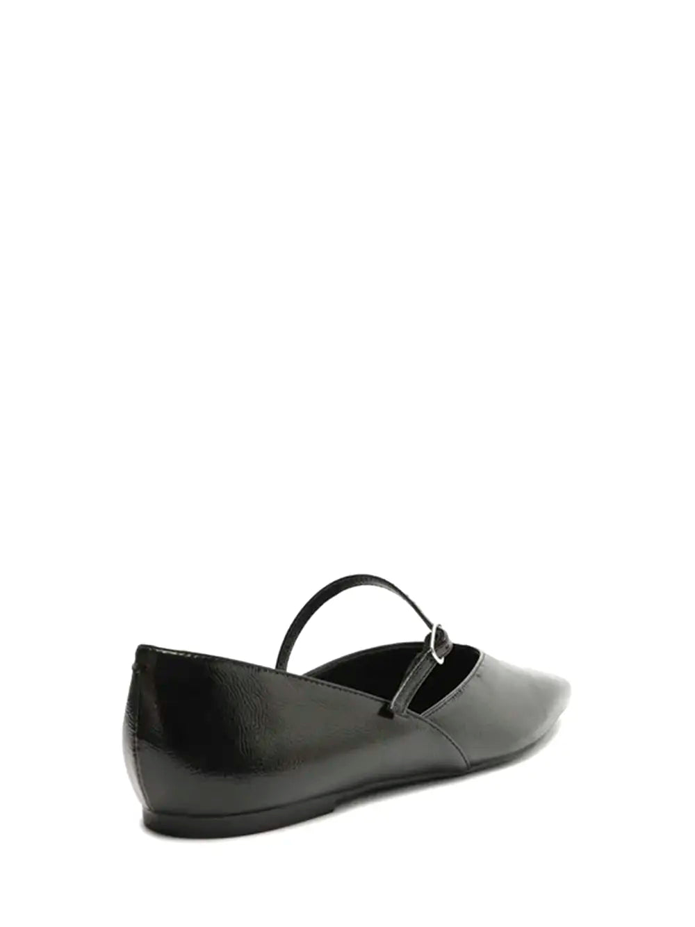 Sabrina Black Arezzo Leather Square Toe Shoes