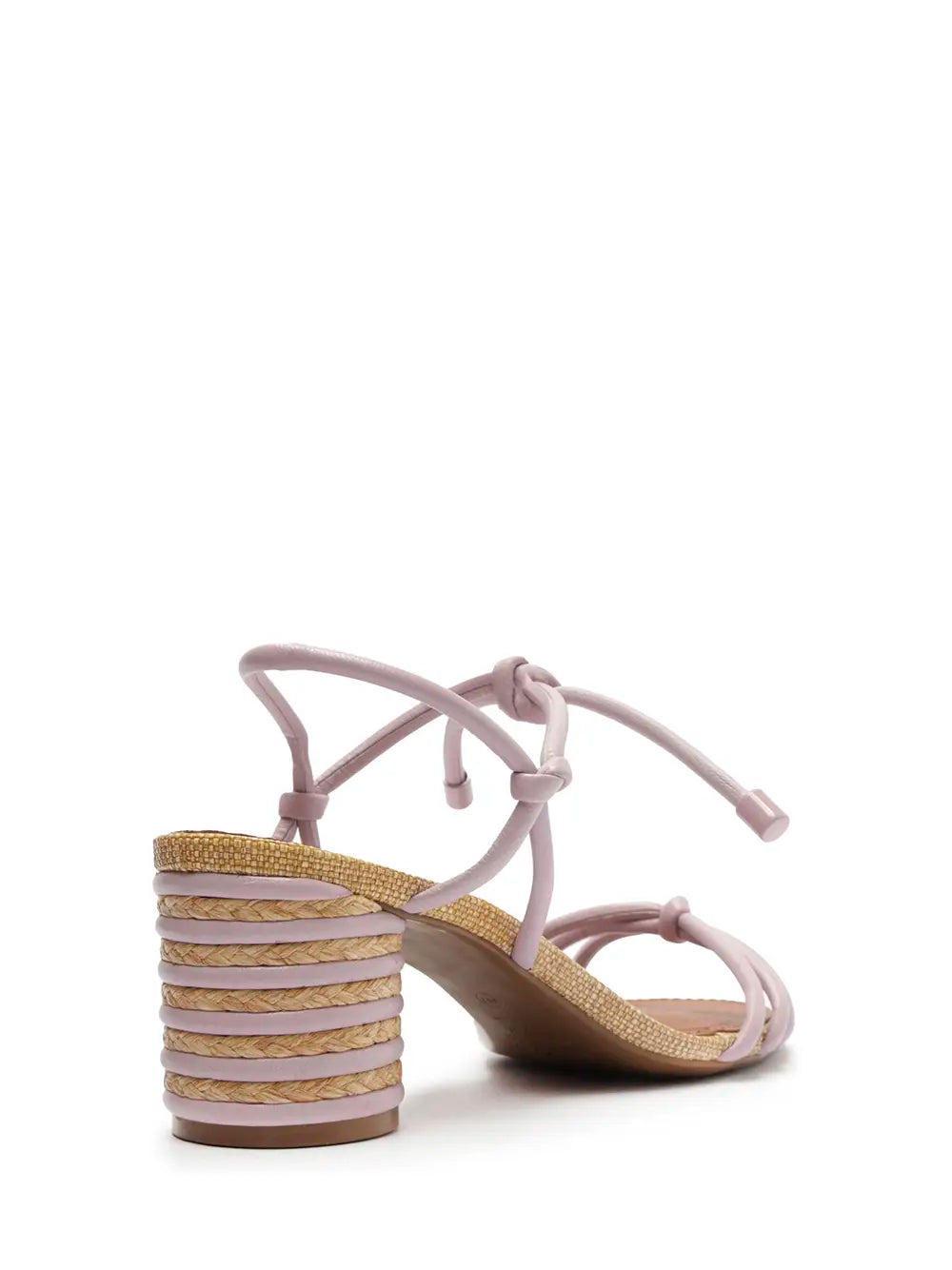 Sandália Arezzo em Pele Lilás e Salto de Ráfia