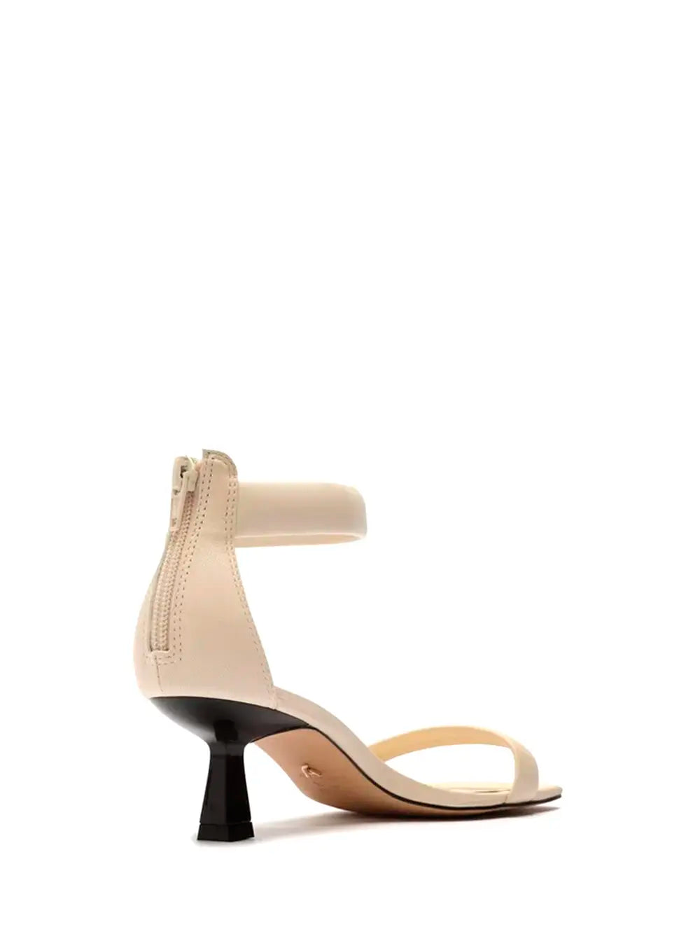 Arezzo White Leather Two-Strap Sandals