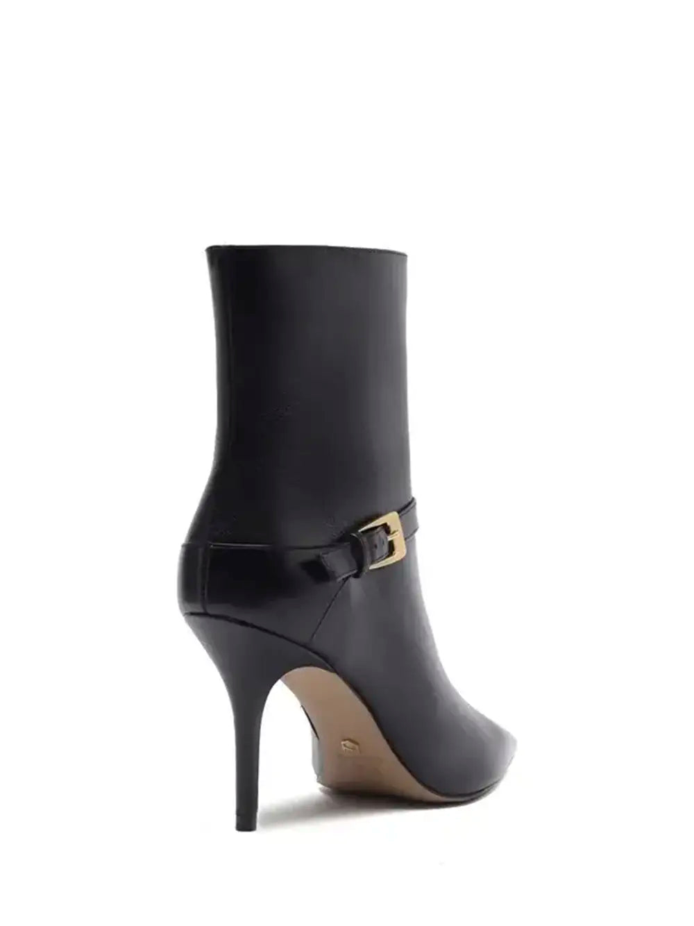 Black Leather Boot with Buckle