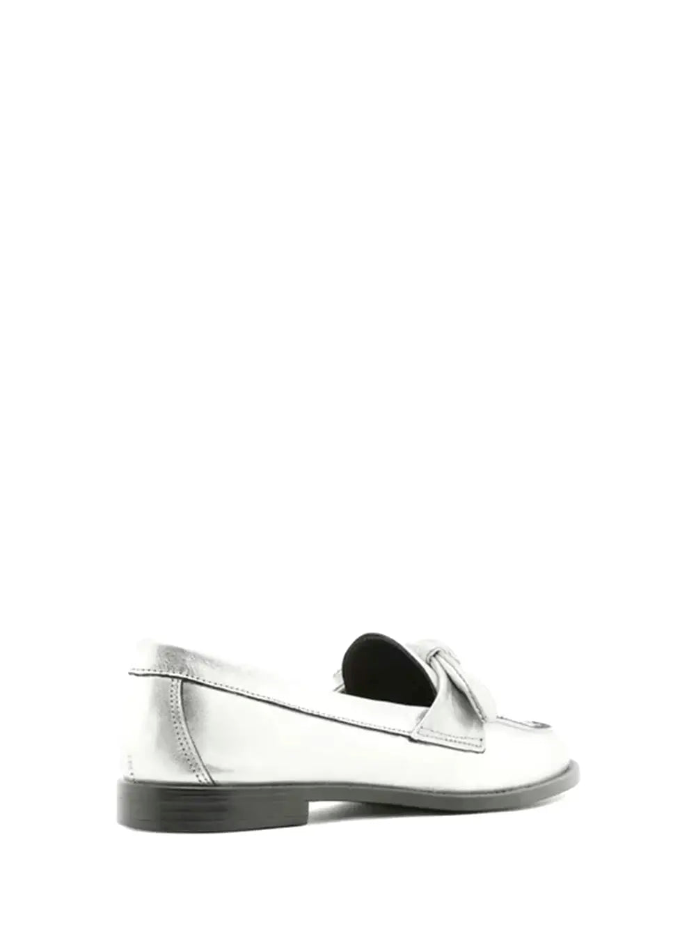 Loafer Arezzo em Pele Prata com Laço