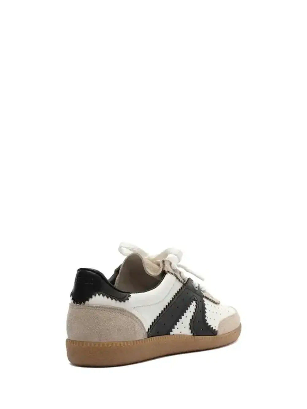 White Leather Trainers with Black Detail