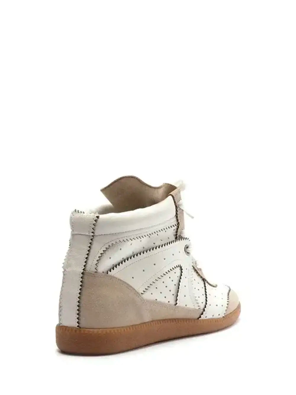 White Leather Mid-Top Sneakers