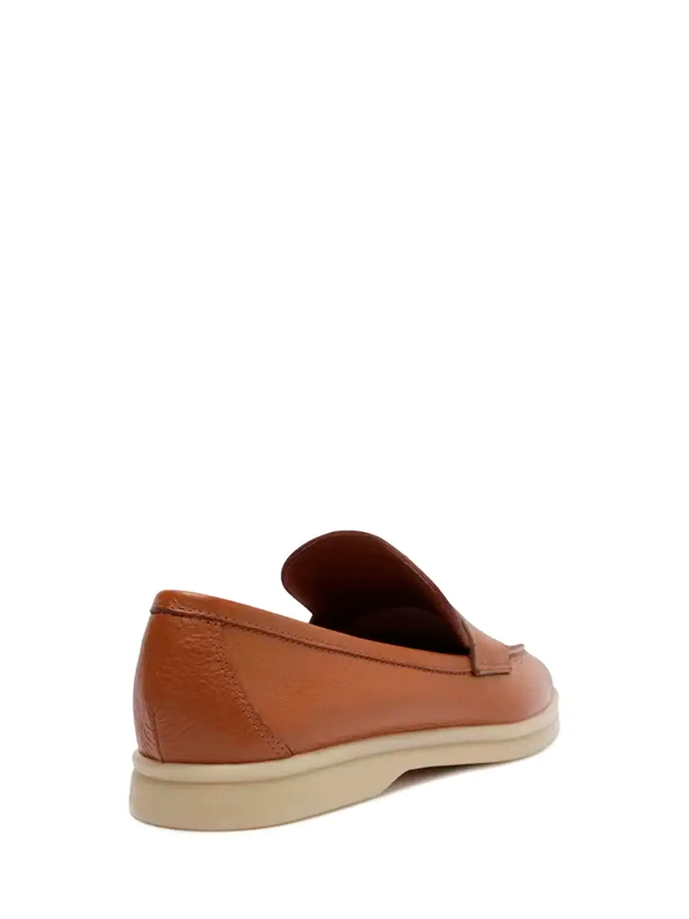 Arezzo Brown Leather Loafers with Toe Detail