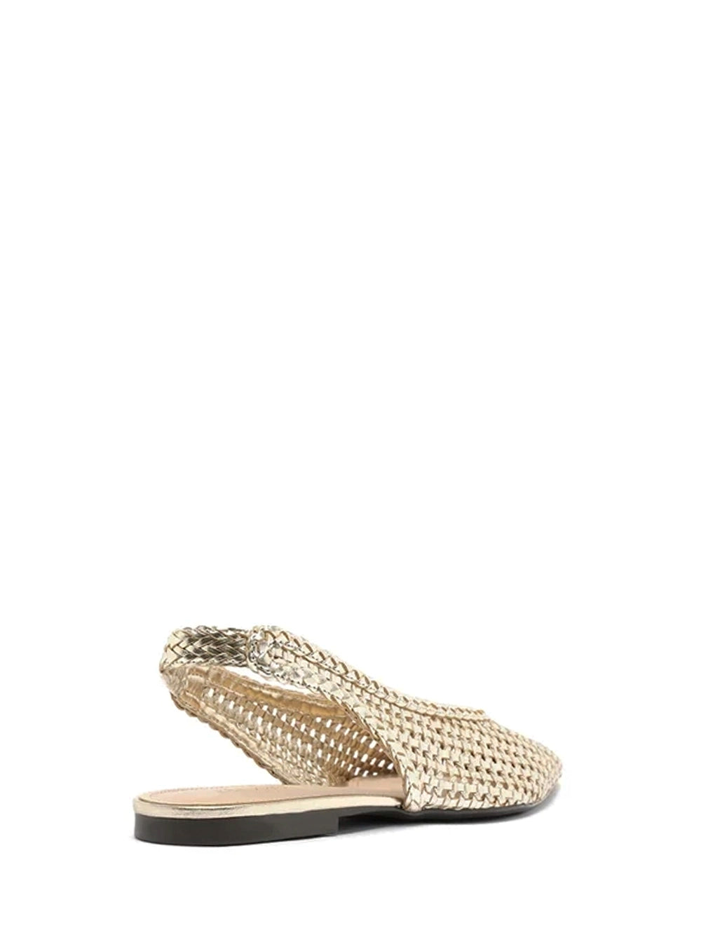 Gold Woven Pointed-Toe Flats