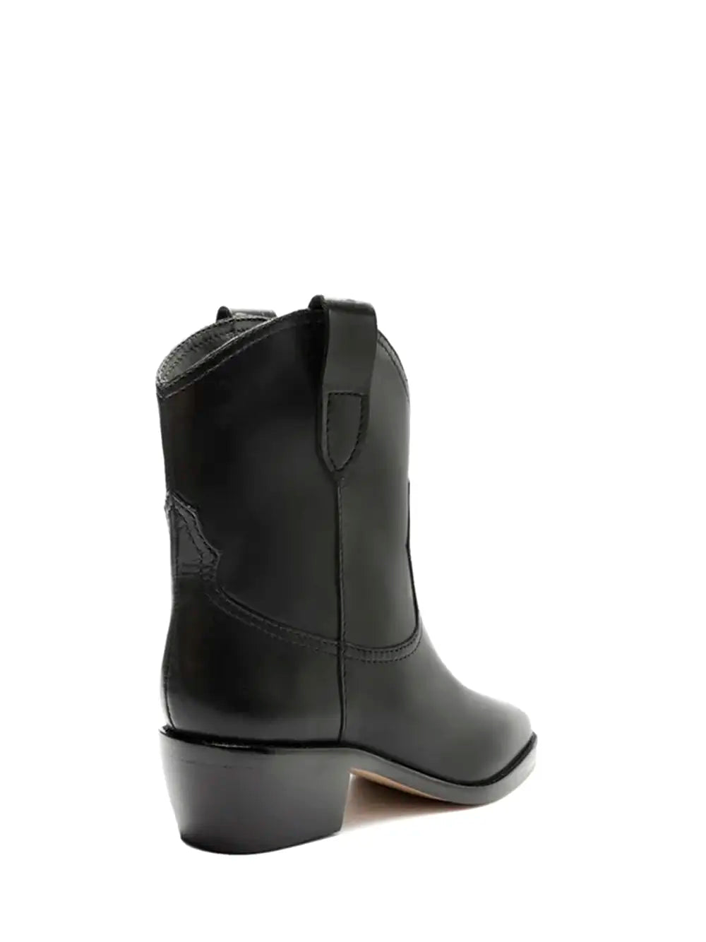 Arezzo Black Leather Cowboy Boots
