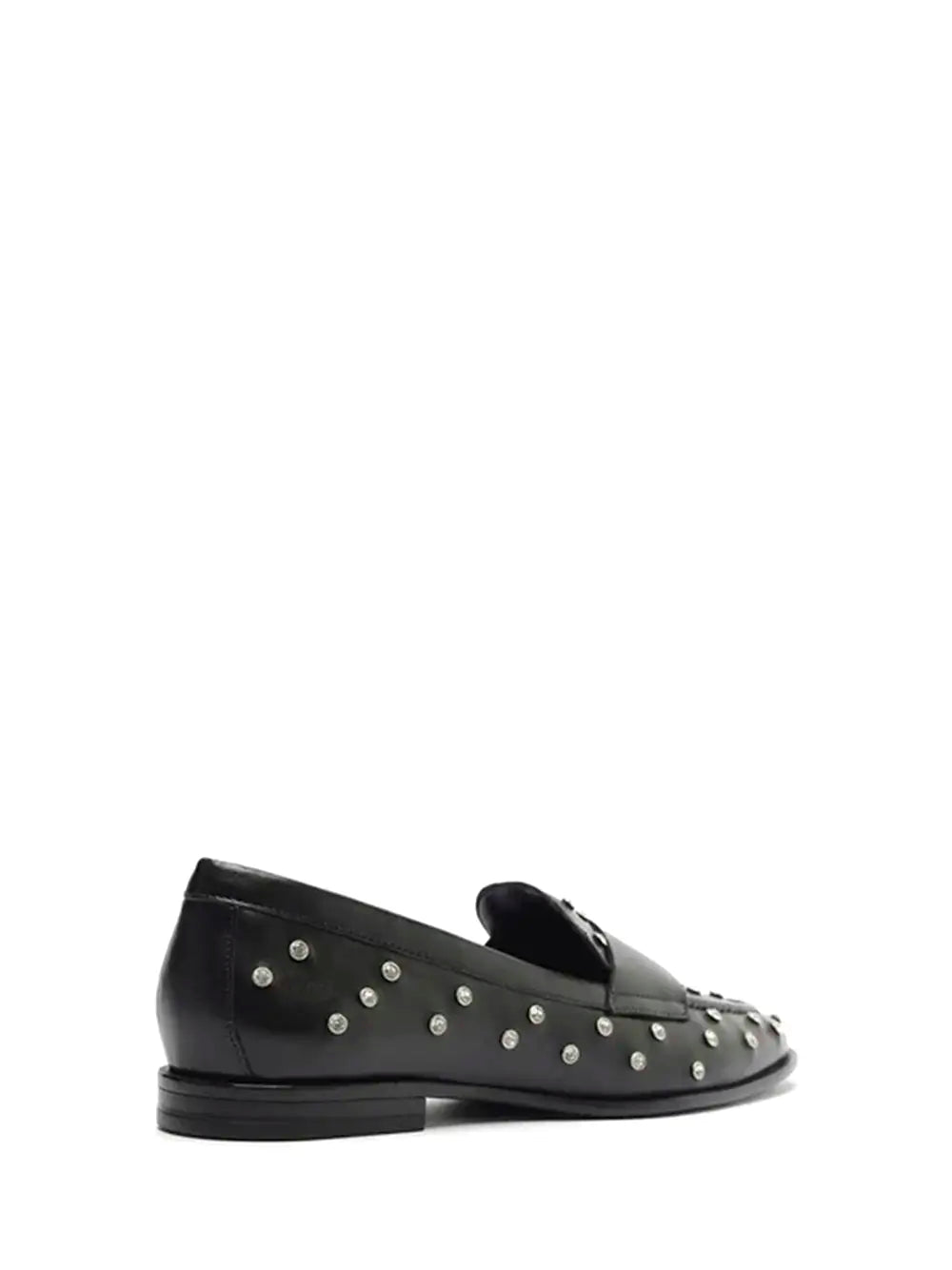 Black Arezzo Leather Loafers with Studs