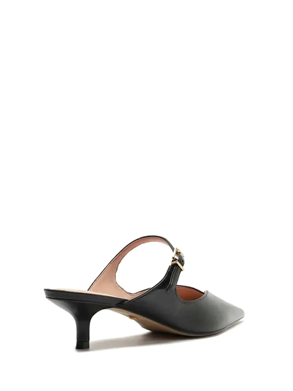 Mule Arezzo Preto em Pele com Biqueira Fina