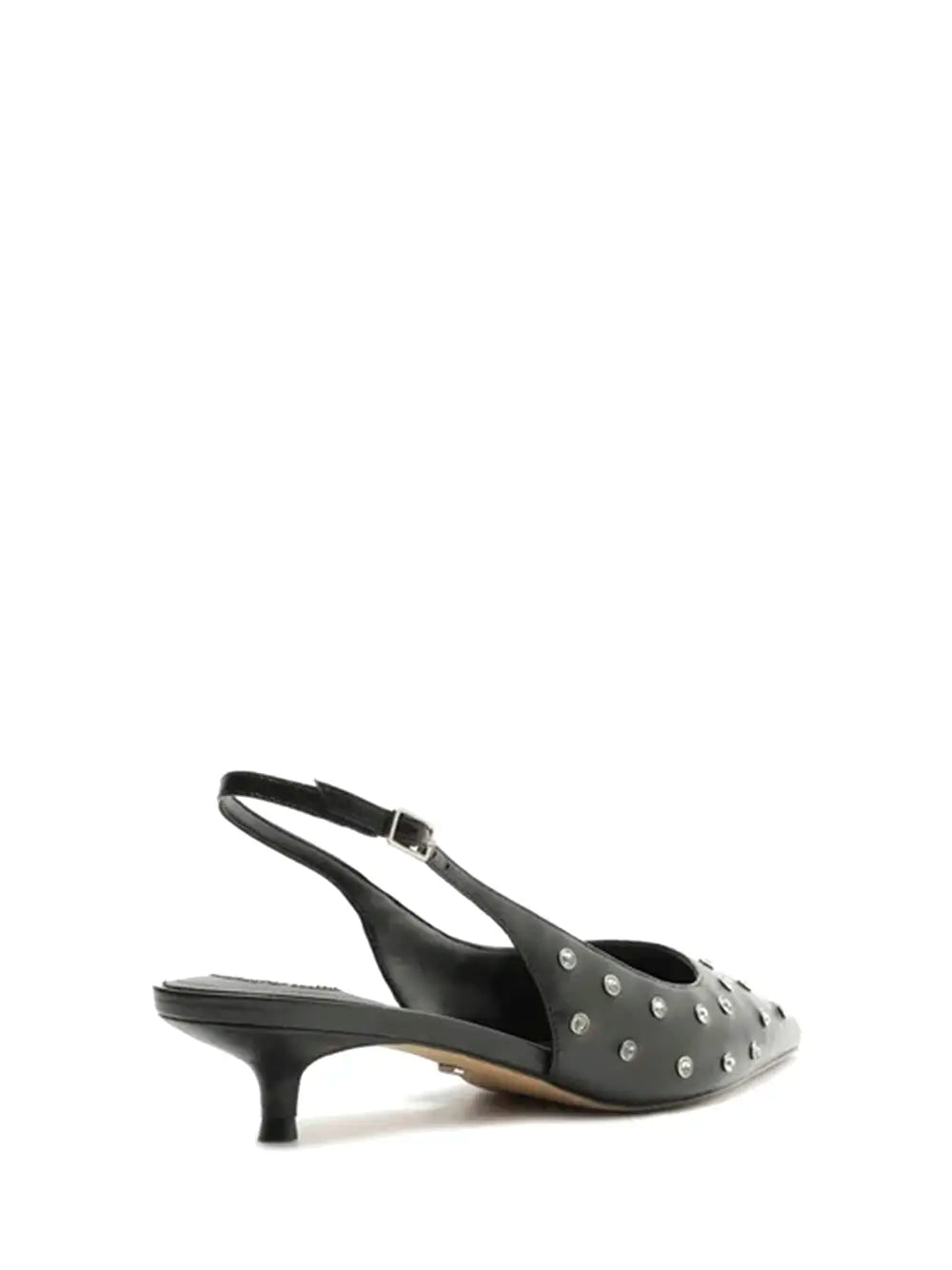 Scarpin Arezzo Preto em Pele com Tachinhas