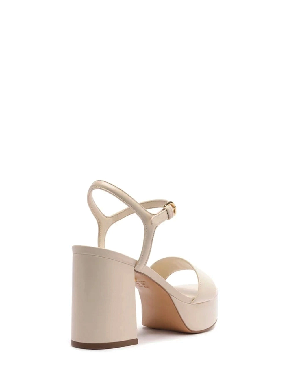 Sandália em Pele Off-White e Plataforma