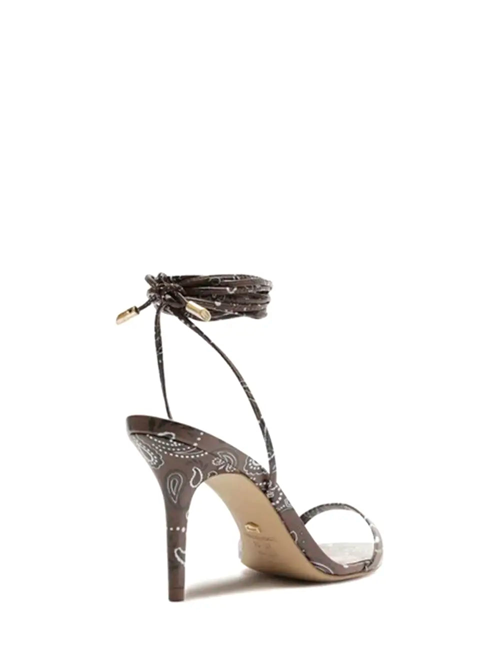 Arezzo Paisley Print Brown Strappy Sandals