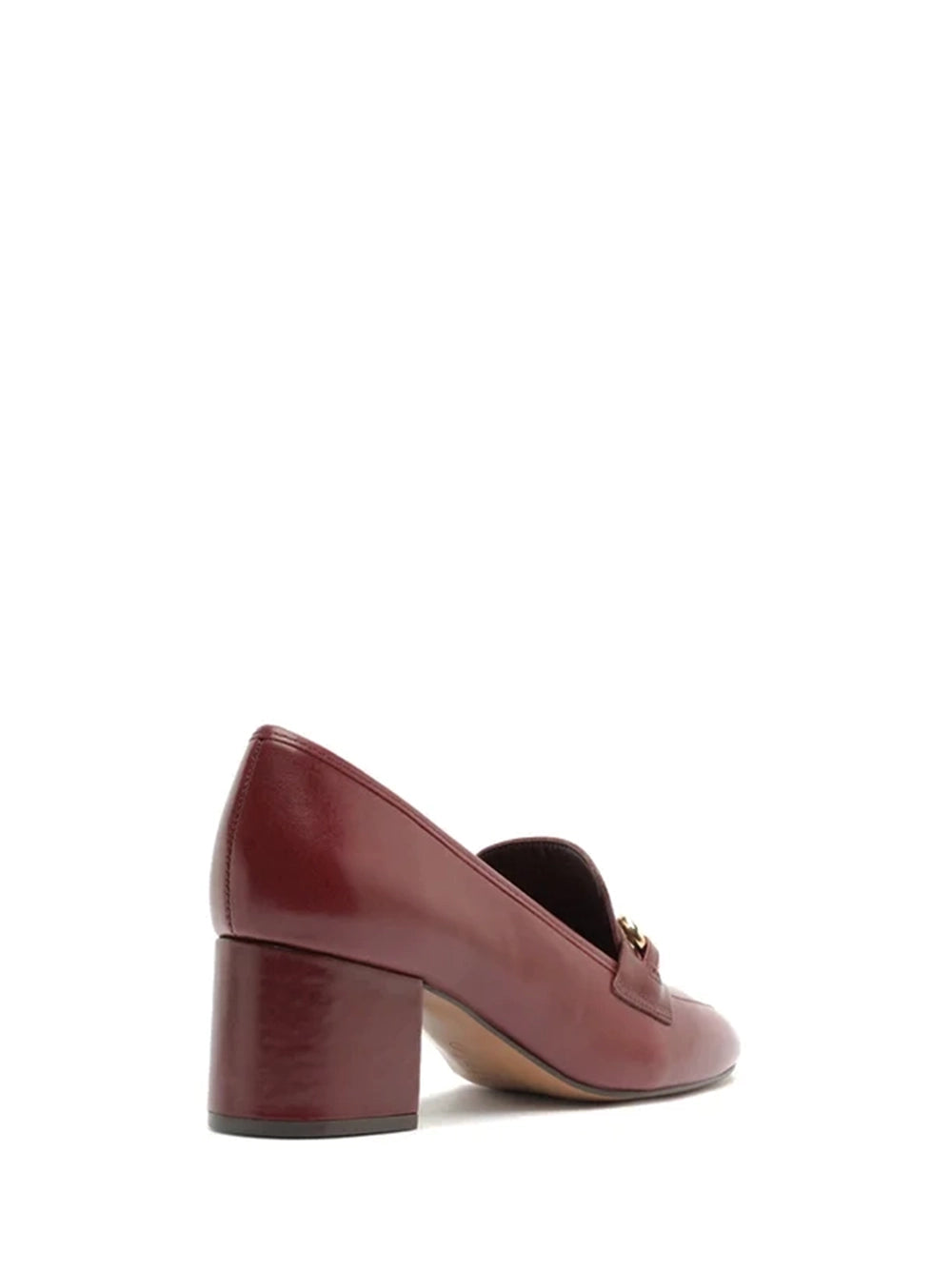 Loafer Arezzo em Pele Vermelha e Salto Bloco