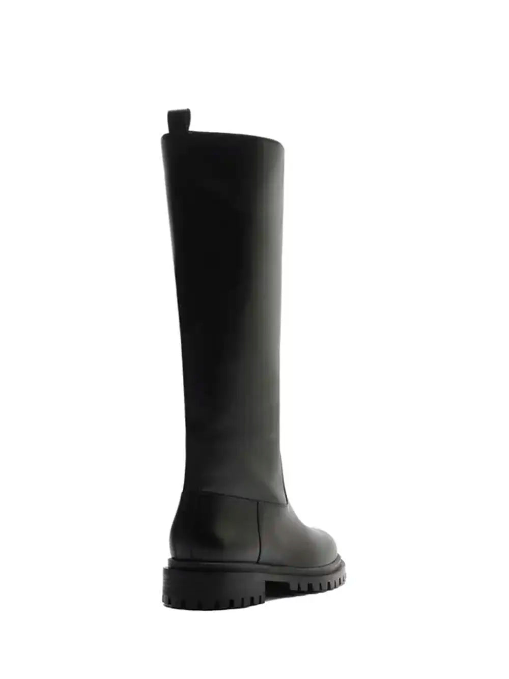 Black Leather High-Shaft Boot