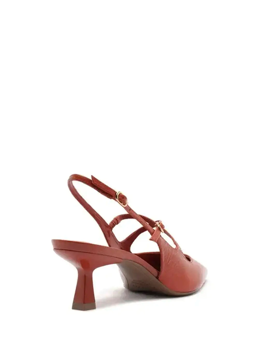 Scarpin em Pele Vermelha com Tiras