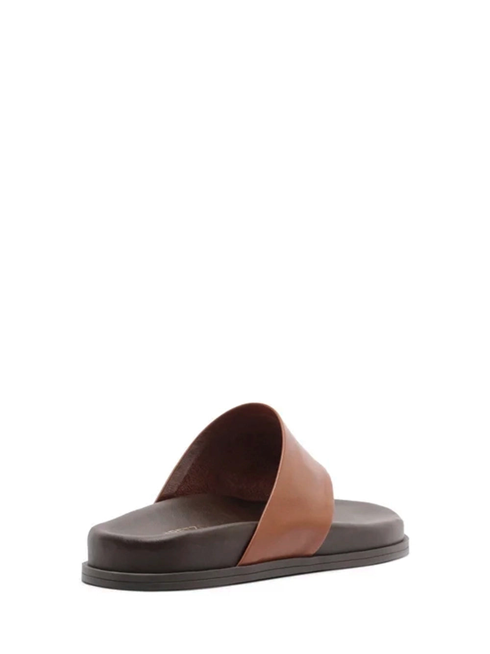 Brown Leather Sandals with Wide Strap