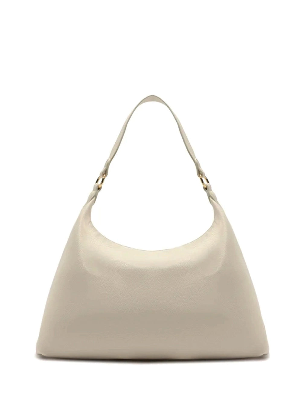 White Leather Maxi Hobo Bag