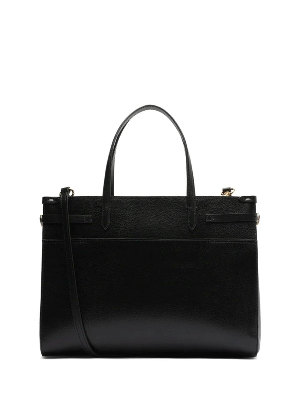 Black Leather Maxi Tote Bag