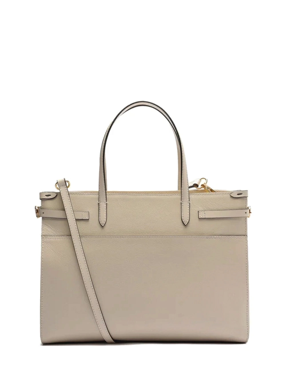 Maxi White Leather Tote Bag