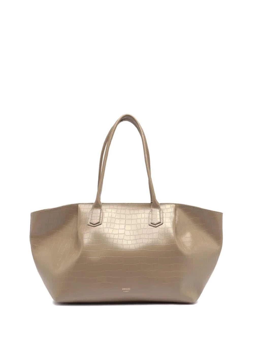 Mala Shopper Arezzo em Pele Beige Croco