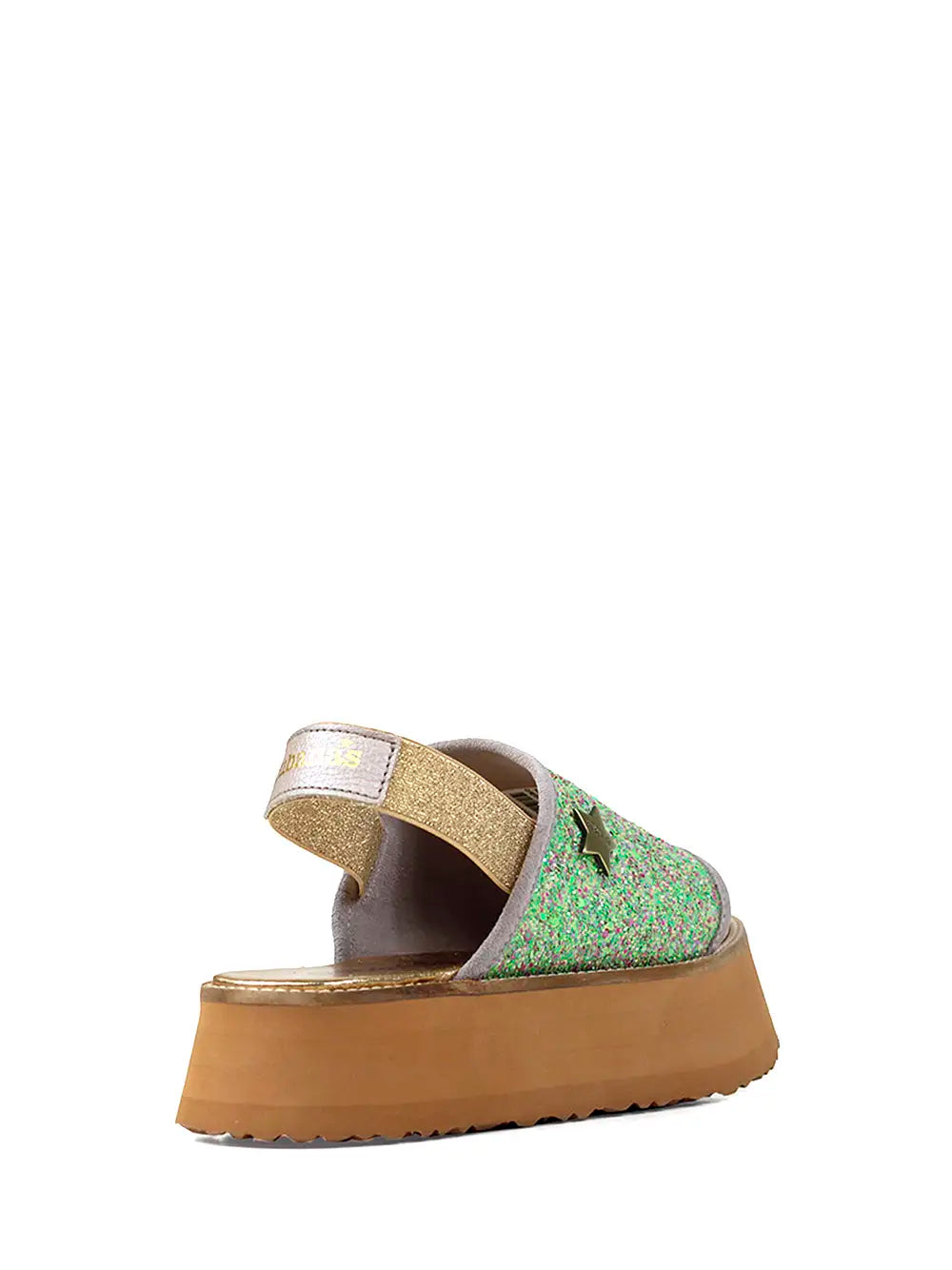 Sandália de Plataforma com Glitter Verde