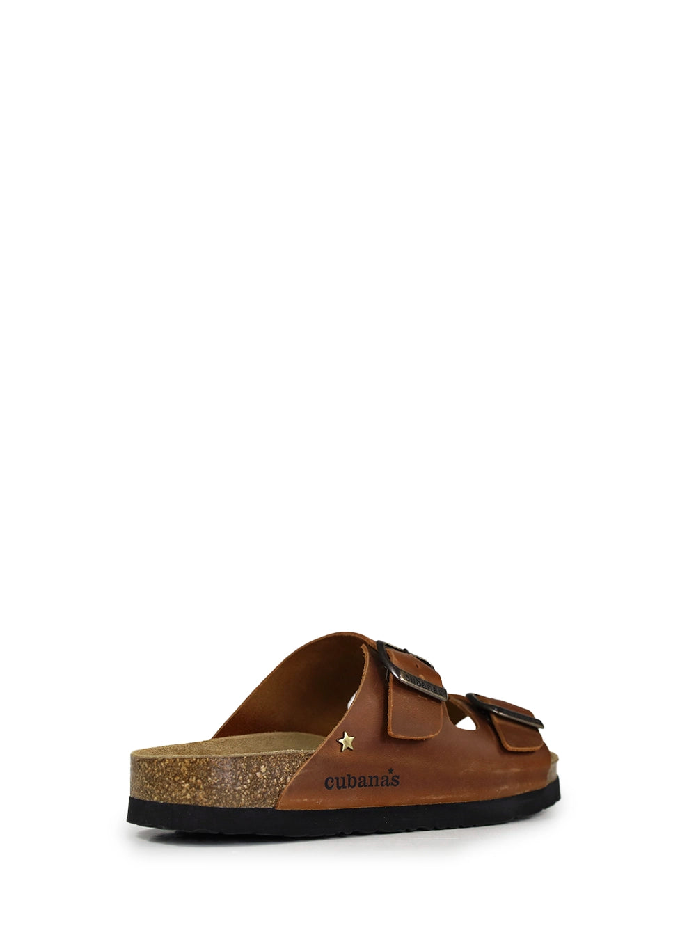 Amália Camel Leather Sandals with Two Straps