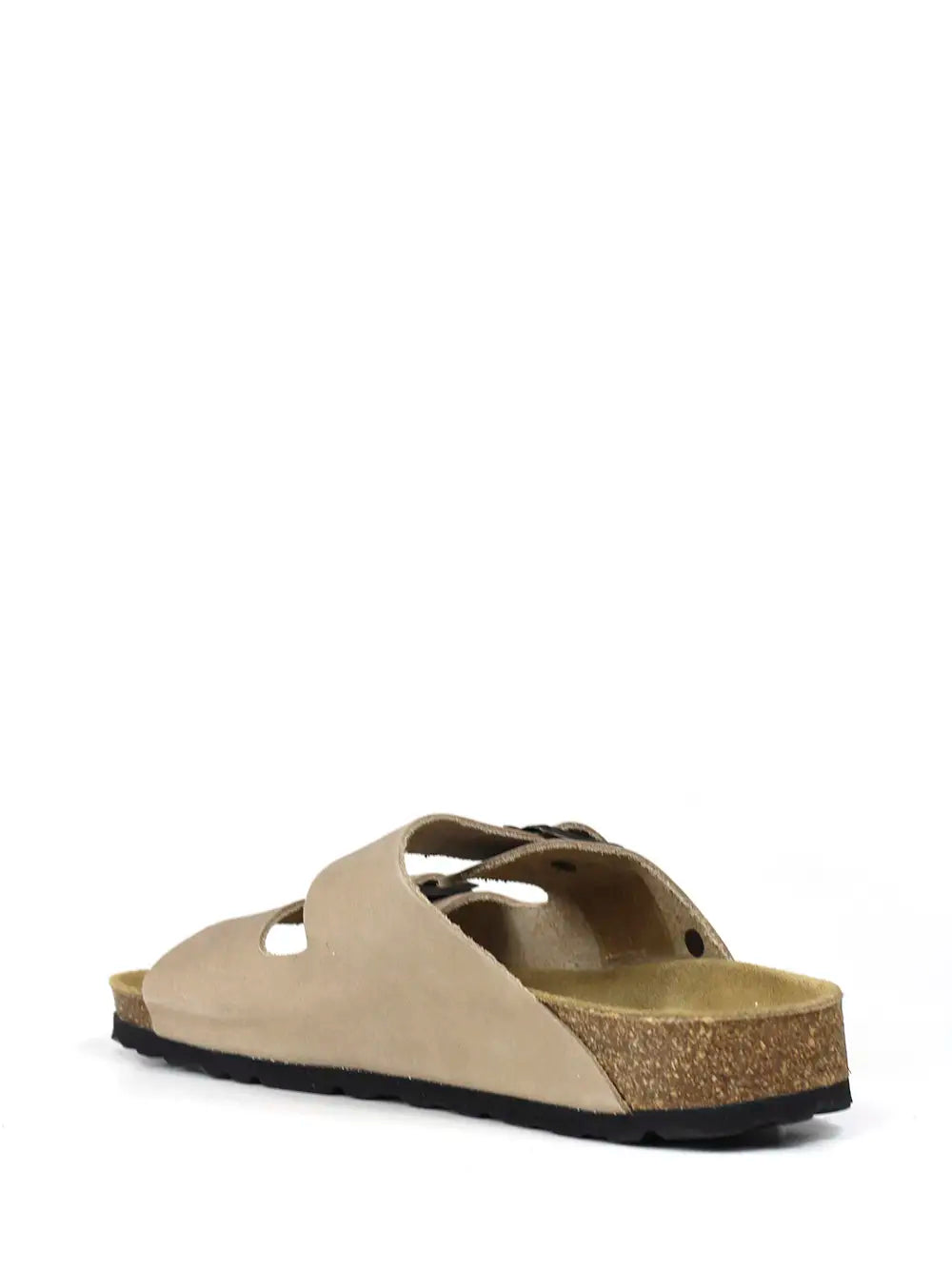 Men's Beige Leather Two-Strap Sandals