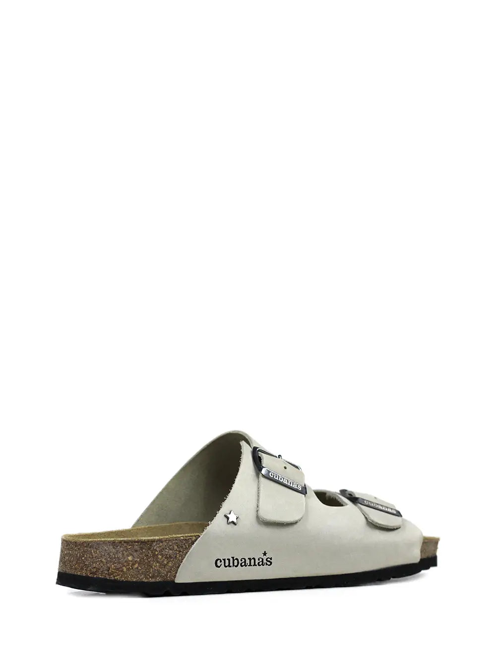 Men's Off-White Leather Two-Strap Sandals