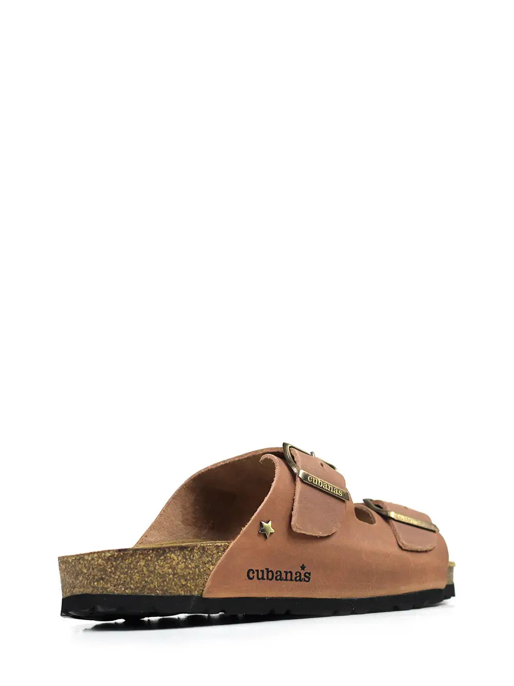 Men's Brown Leather Two-Strap Sandals