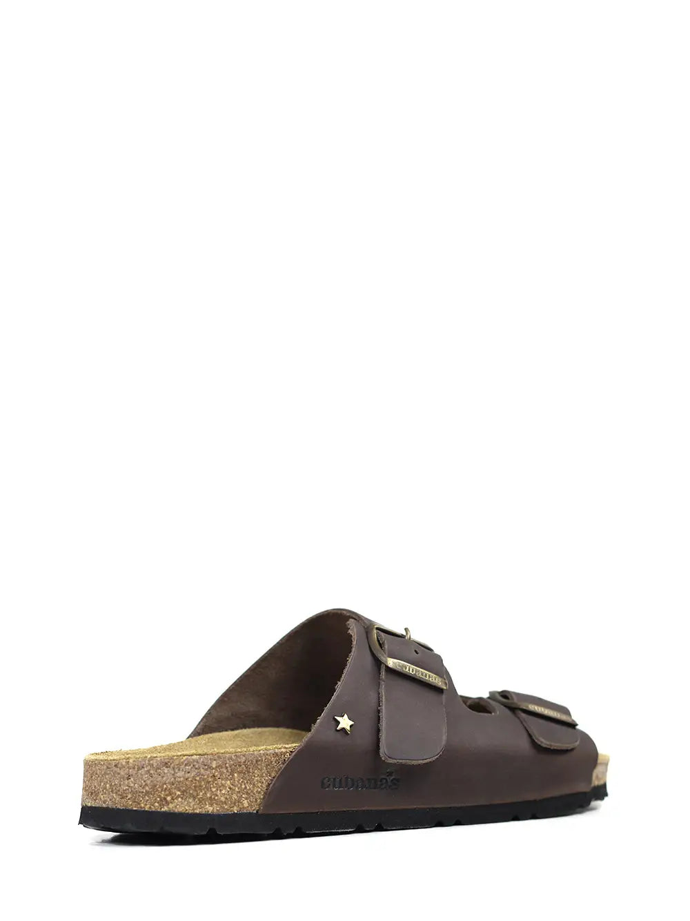 Men's Brown Leather Two-Strap Sandals
