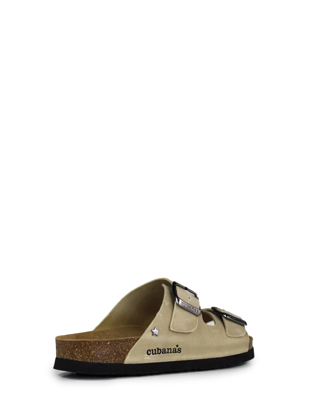 Amália Off-White Leather Two-Strap Sandals