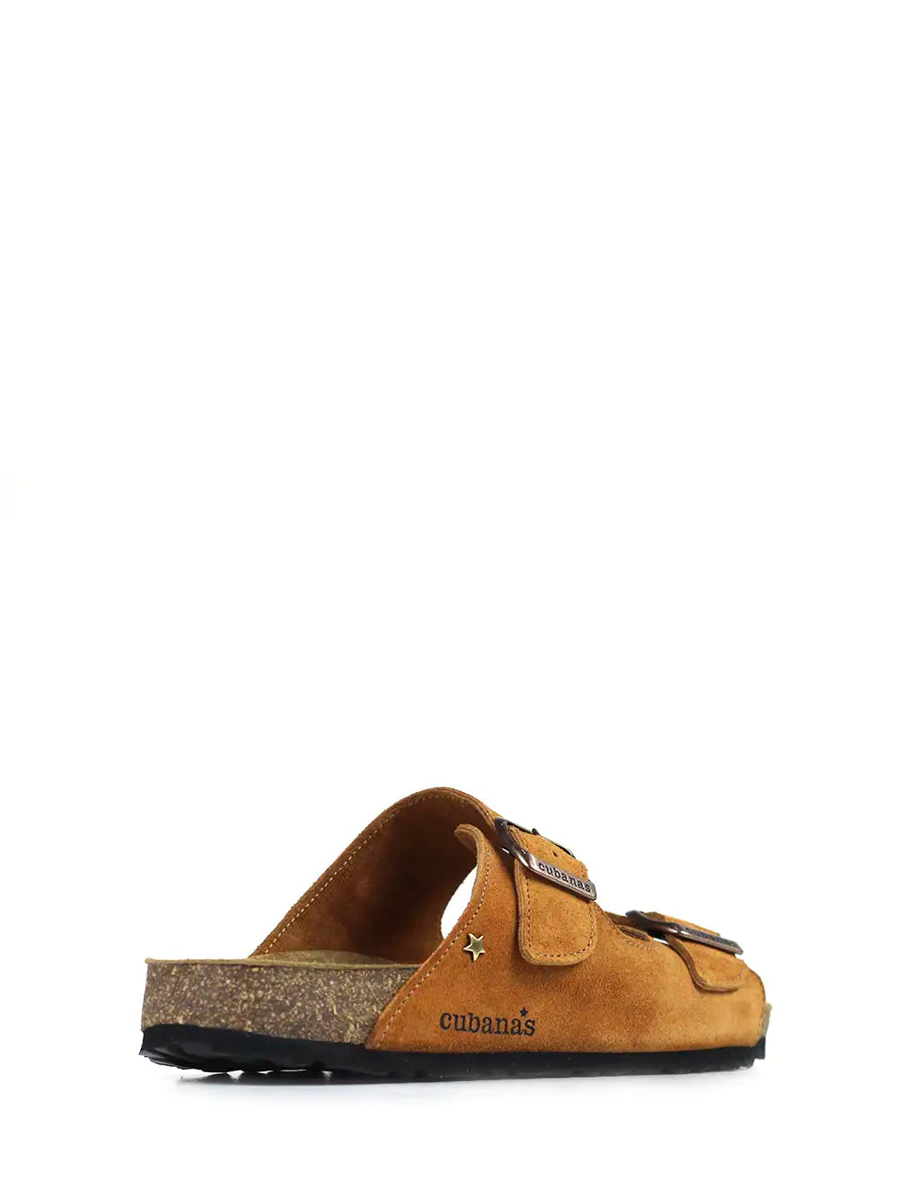Amália Camel Suede Two-Strap Sandals