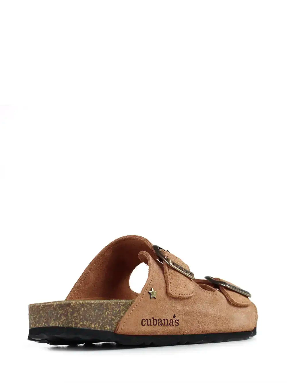 Amália Beige Suede Two-Strap Sandals