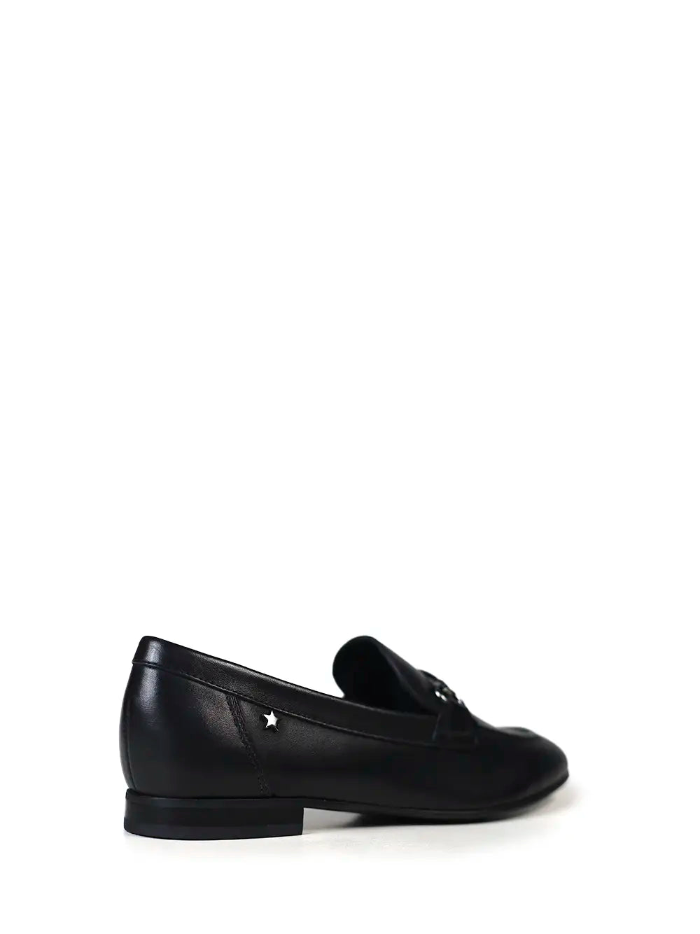 Black Leather and Metal Loafers
