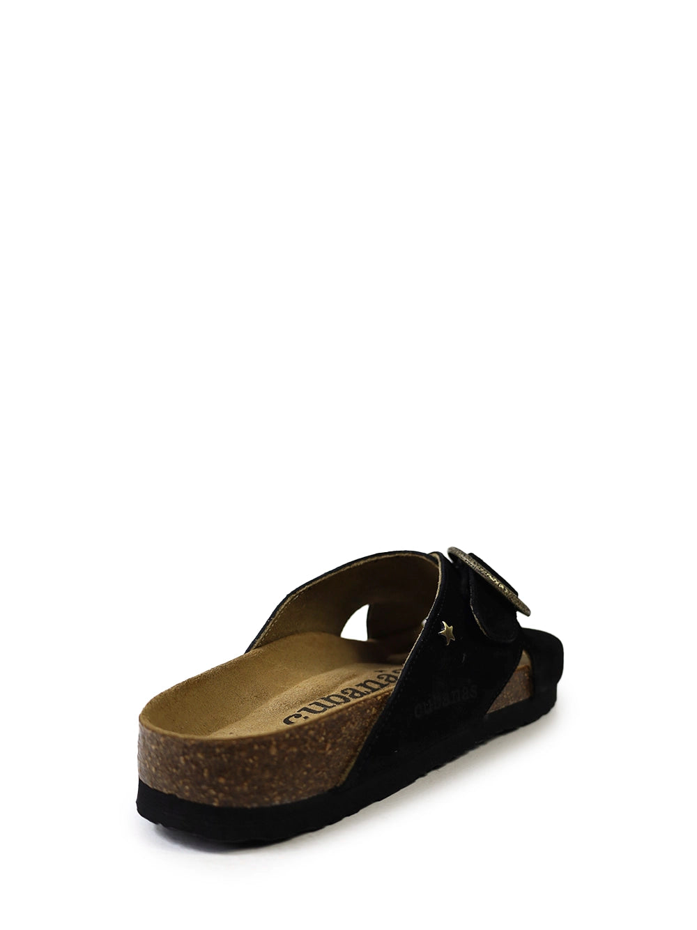 Carmo Black Suede Cross-Strap Sandals