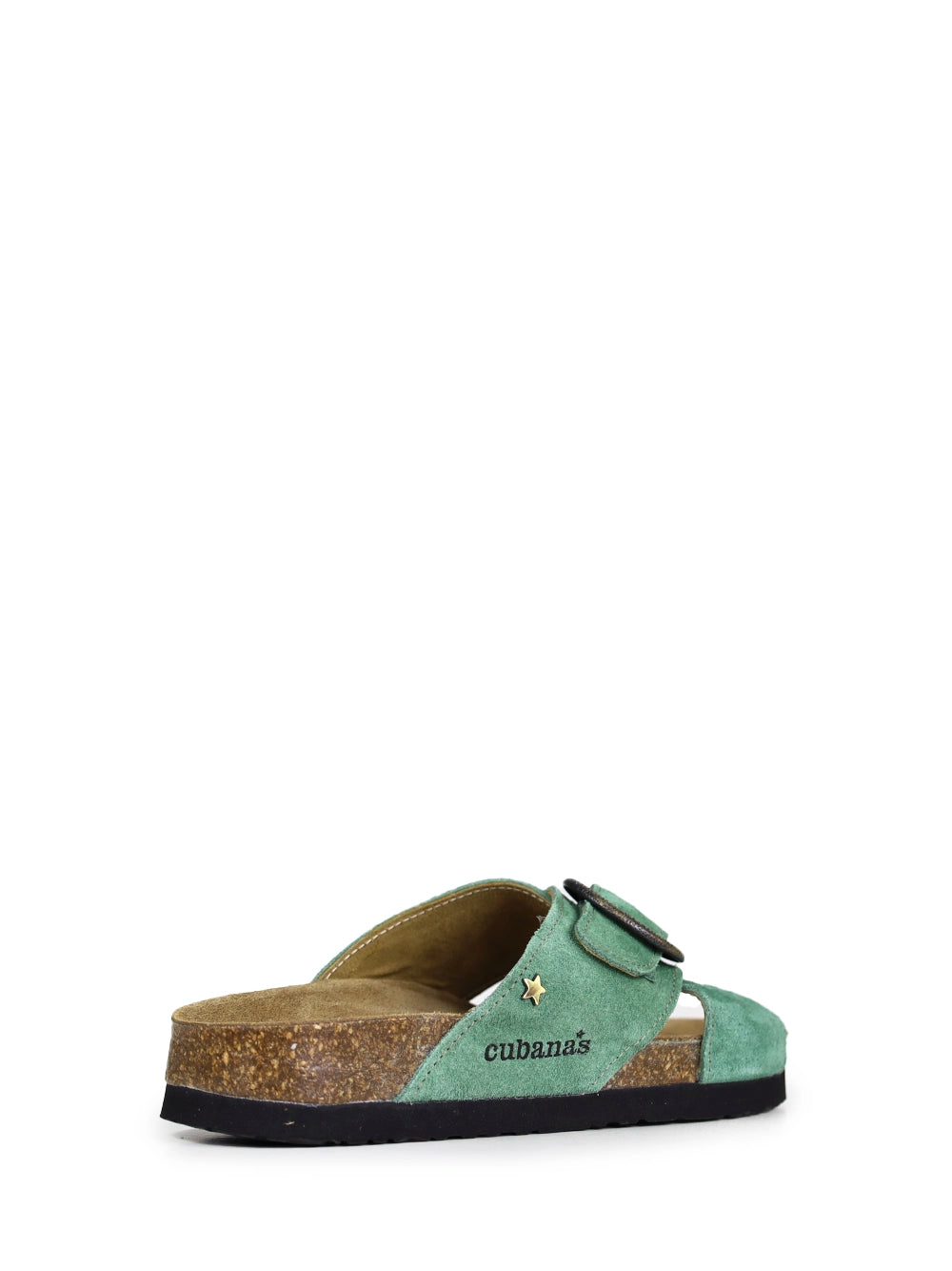 Carmo Green Suede Cross-Strap Sandals
