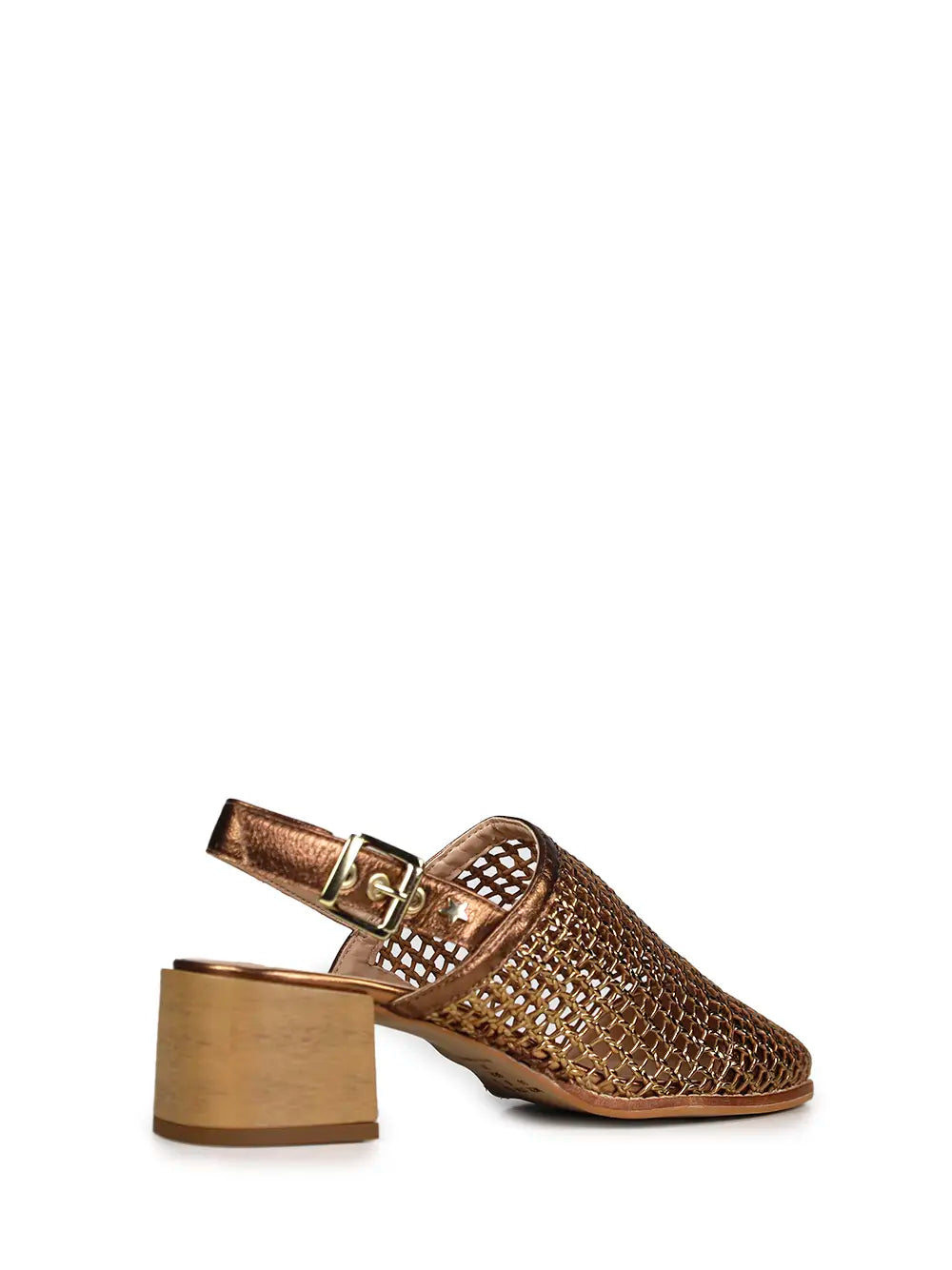 Metallic Brown Leather Sandals