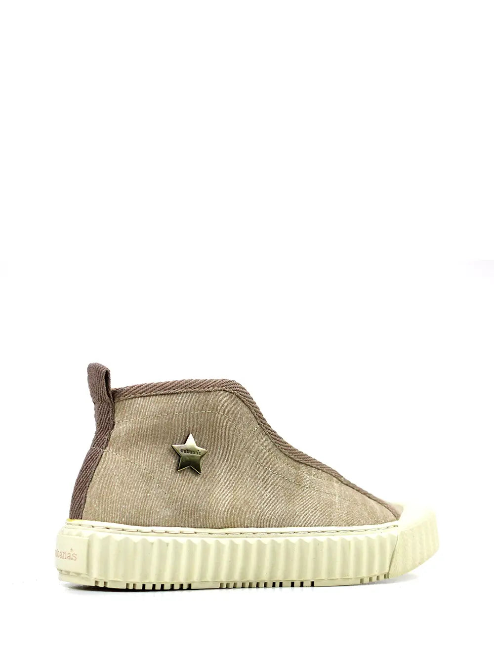 Fabric Sneakers in Beige with Chunky Sole
