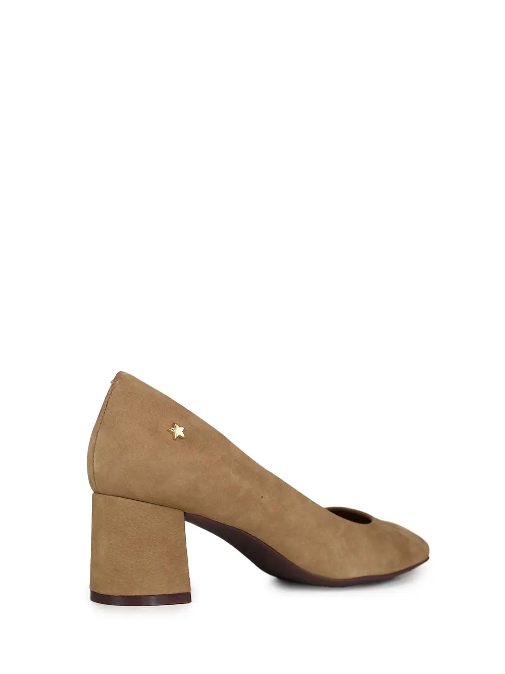 Camel Leather Pointed Toe Court Shoes