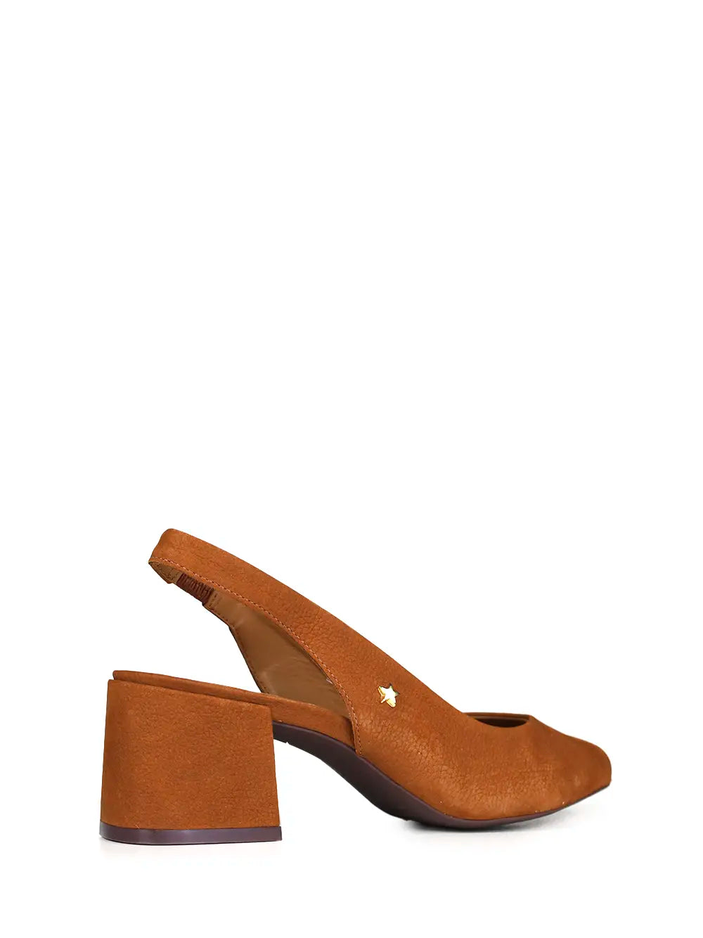Sandália Peep Toe em Pele Castanha