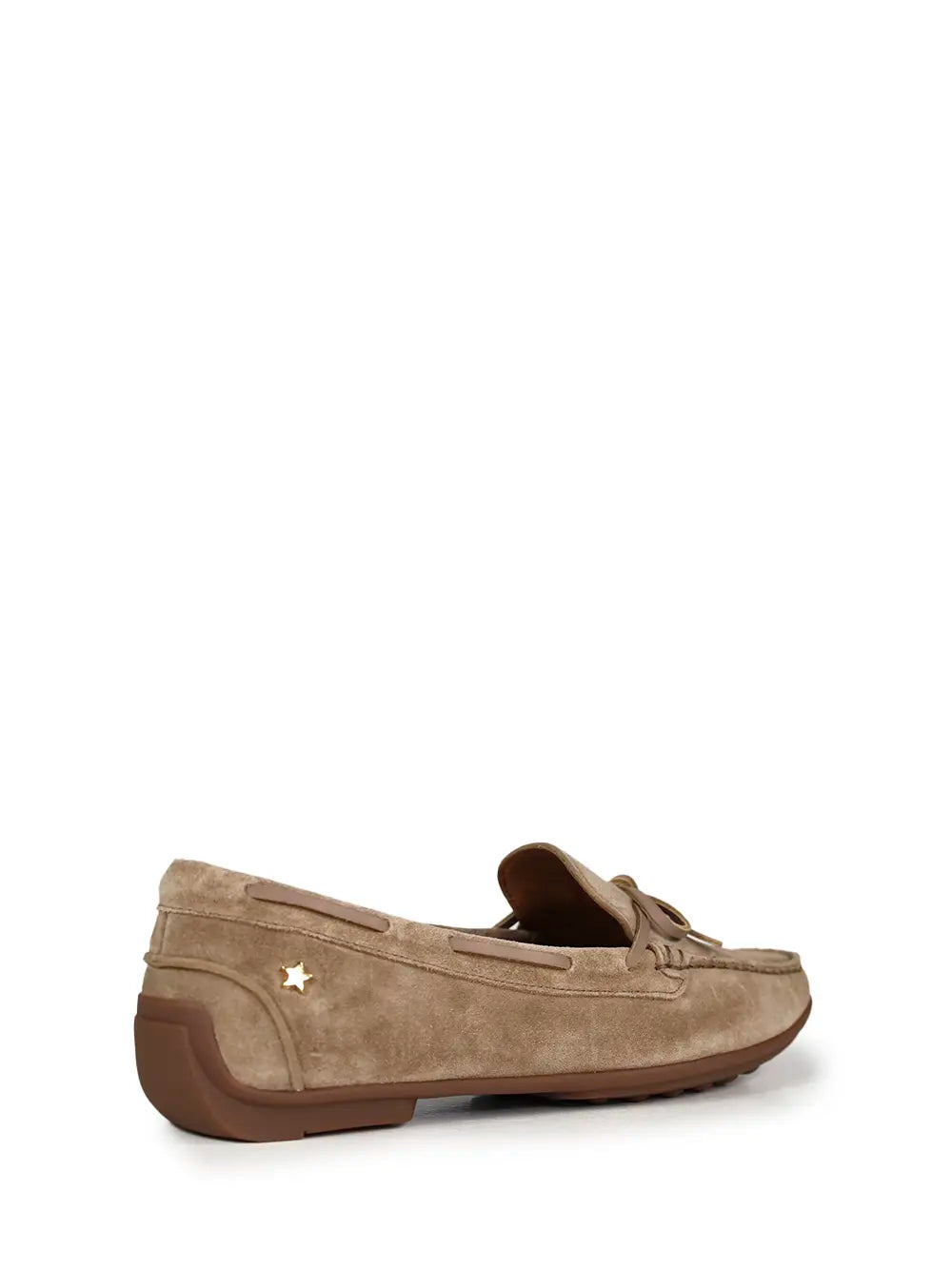 Brown Suede Loafers with Bow
