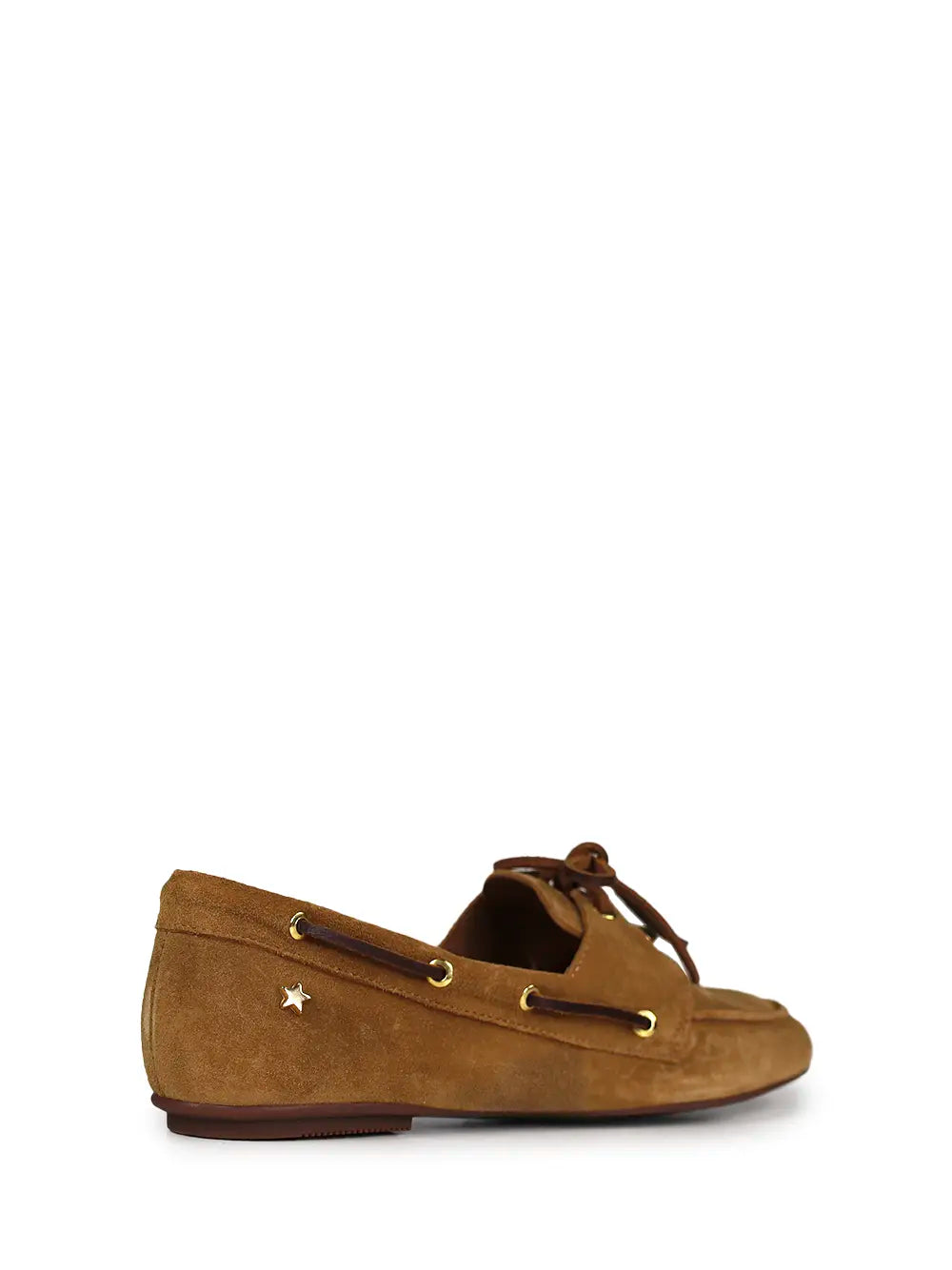 Camel Suede Loafers with Bow