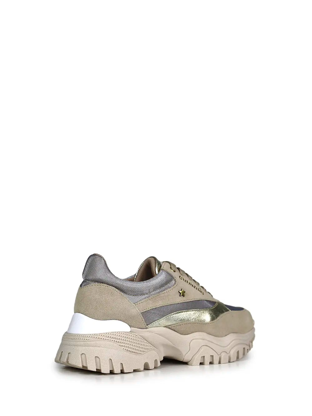 Beige Suede Trainers with Track Sole