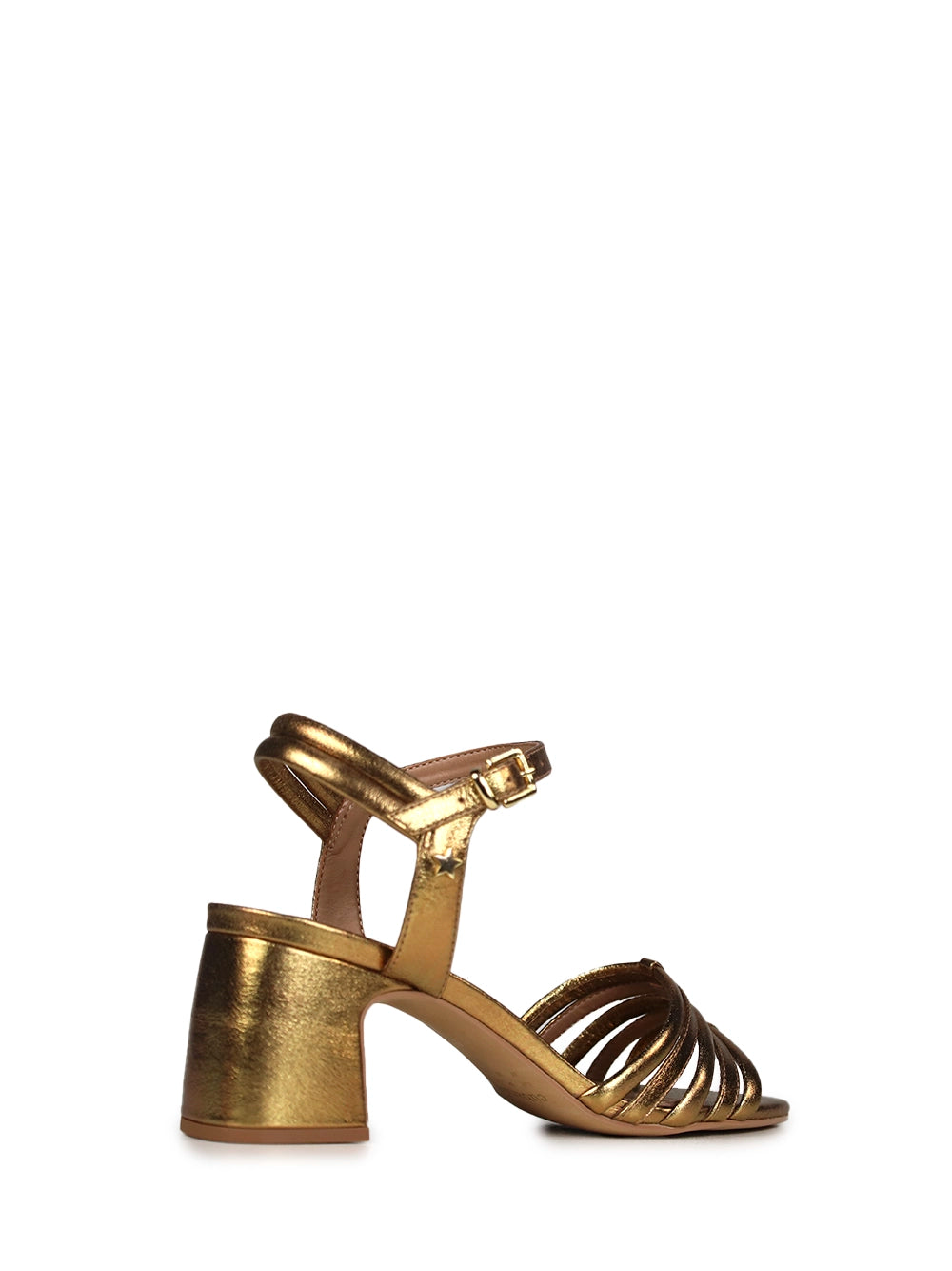 Gold Leather Strappy Sandals
